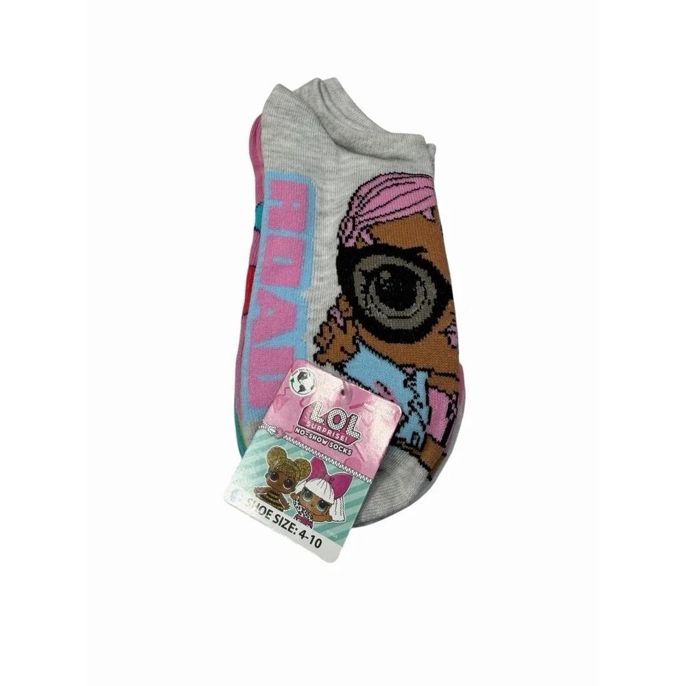 LOL surprise 6 pairs girls no show ankle socks size large 4-10